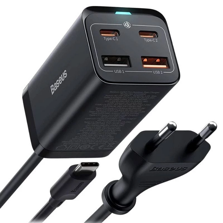 Baseus GaN3 Pro  Quick Charger 65W 2xUSB-A 2xUSB-C - Carregador