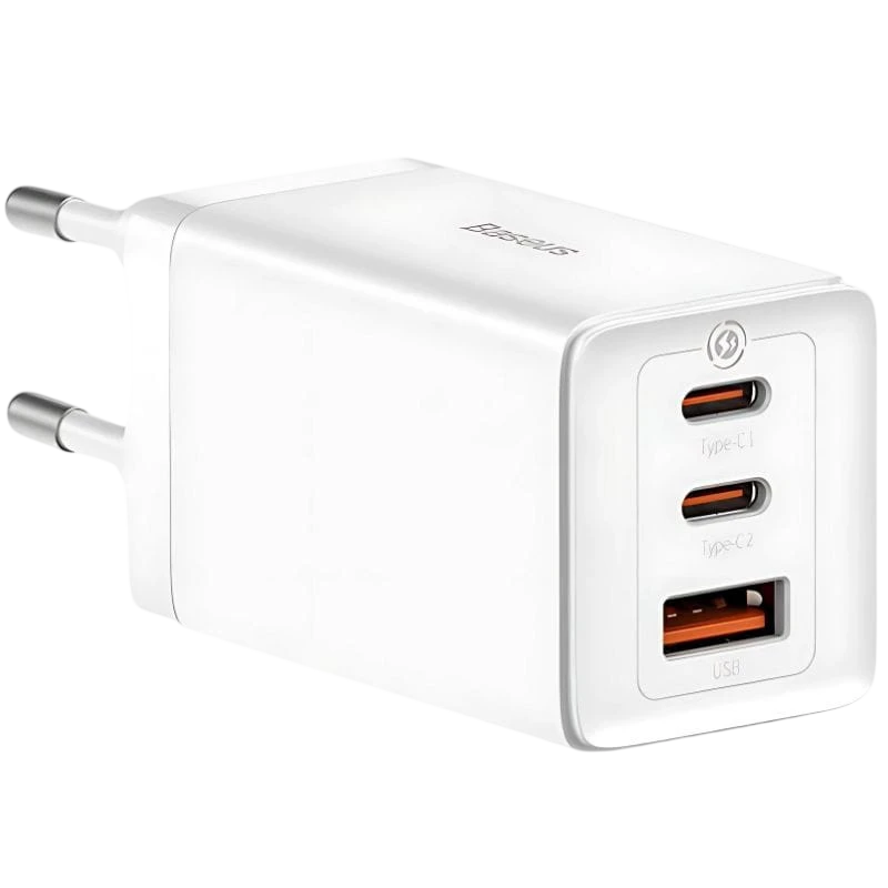 Baseus GaN5 Pro 65W - Carregador de parede 2xUSB-C 1xUSB-A Branco