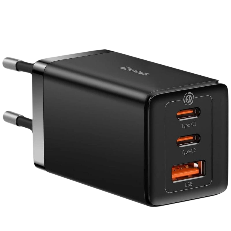 Baseus GaN5 Pro 65W - Carregador de parede 2xUSB-C 1xUSB-A Preto