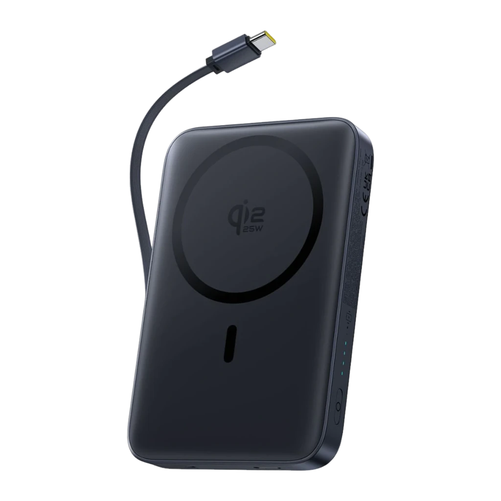 Power Bank Baseus PicoGo AM61 Qi2.2 25W Cabo USB-C Retrátil 10000mAh