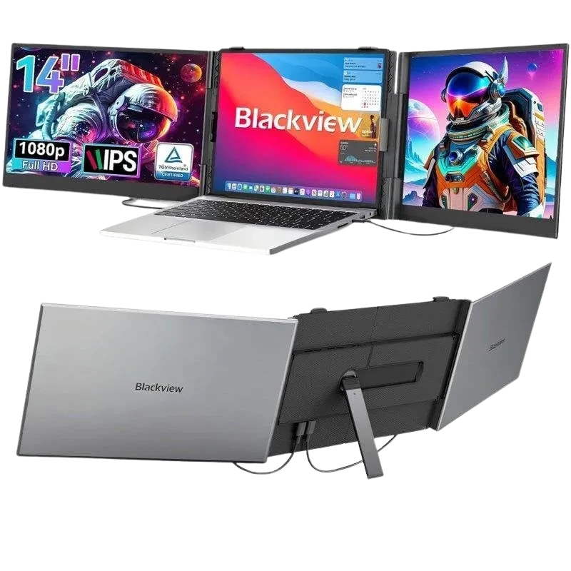 Blackview DCM6 14" FullHD IPS Dual USB-C com suporte em alumínio -  Monitor portátil duplo