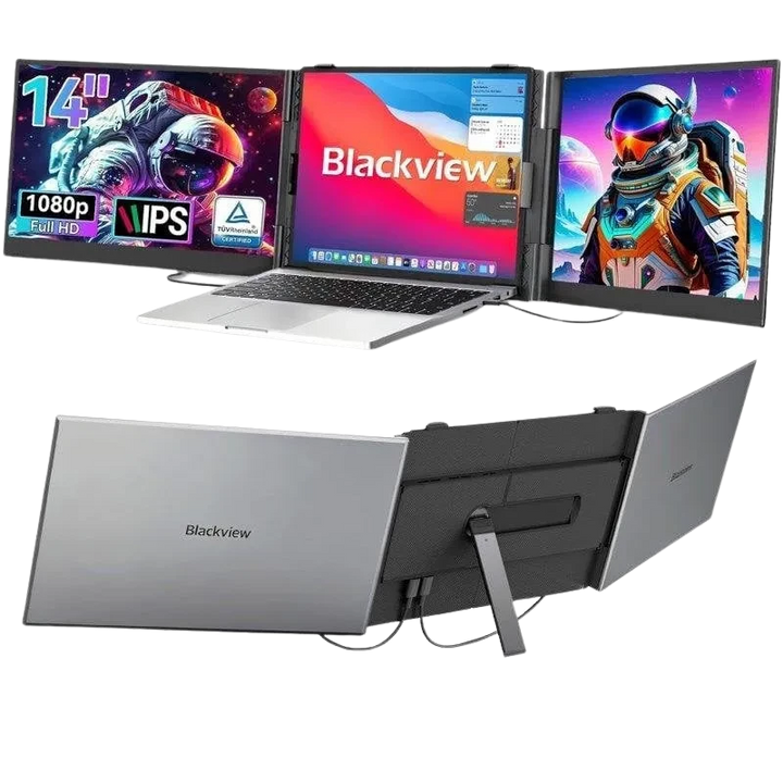 Blackview DCM6 14" FullHD IPS Dual USB-C com suporte em alumínio -  Monitor portátil duplo