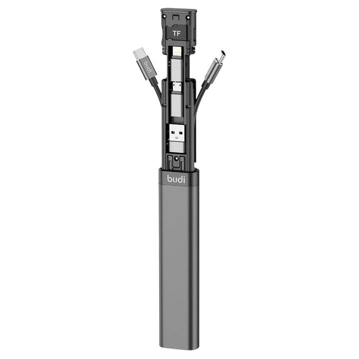 Adaptador de cartão multifuncional universal Budi 9 em 1 Preto