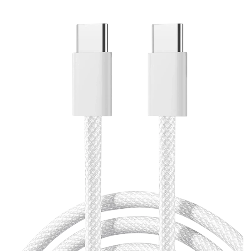 Joyroom Cabo trançado Ben Series 60 W USB‑C para USB‑C 1 m (Branco)