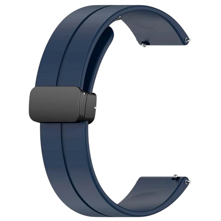 Pulseira Universal Fecho Magnético 22mm Azul Escuro para Smartwatch Xiaomi/Amazfit/Samsung/Huawei/Realme/Ticwatch
