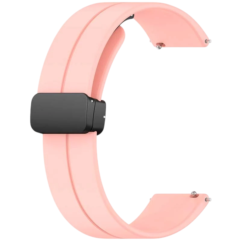 Pulseira Universal Fecho Magnético 22mm Rosa para Smartwatch Xiaomi/Amazfit/Samsung/Huawei/Realme/Ticwatch