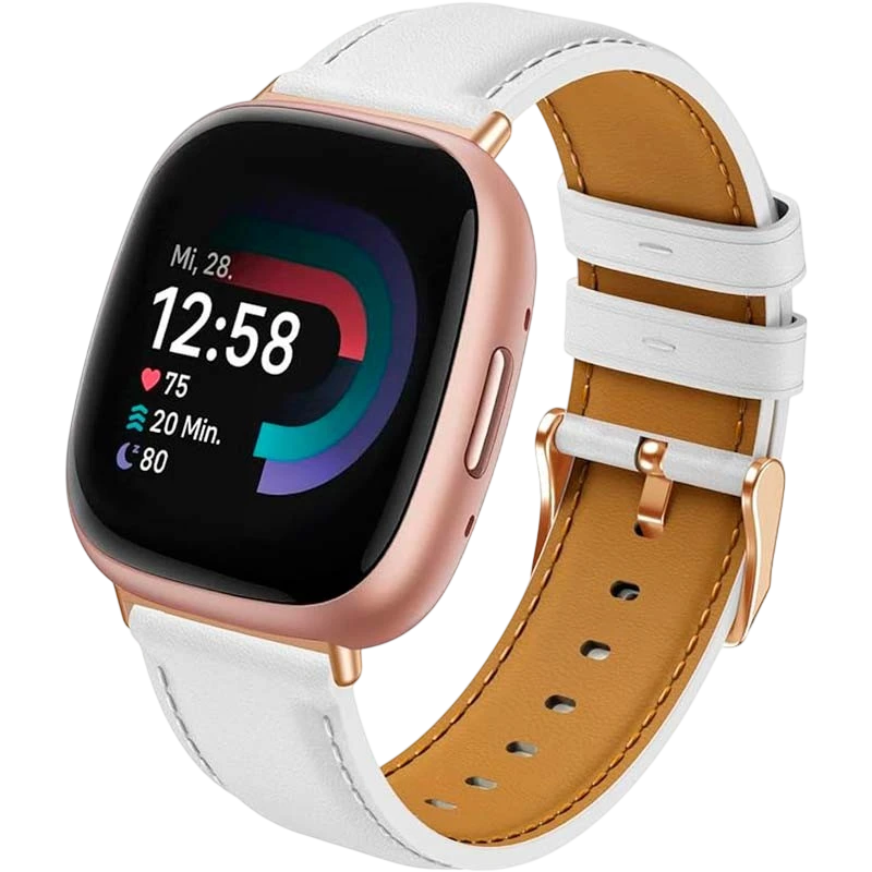 Pulseira Fitbit Versa 3 / Versa 4 Couro Branco