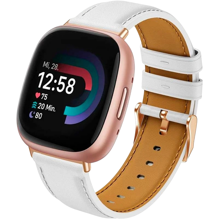 Pulseira Fitbit Versa 3 / Versa 4 Couro Branco