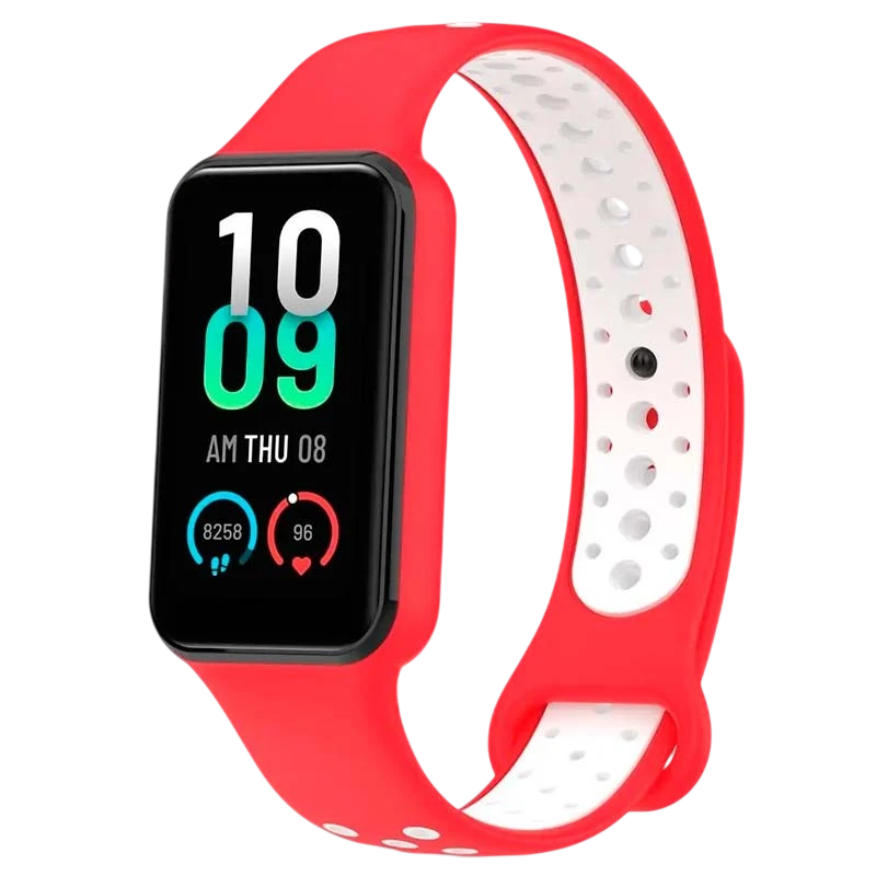 Pulseira Xiaomi Mi Smart Band 8 Active / Redmi Smart Band 2 Dual Color Vermelho+Branco