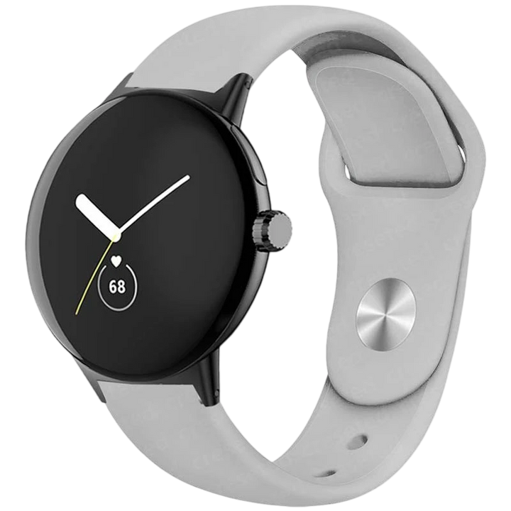 Pulseira Universal Elegance Silicone 20mm Cinzento para Smartwatch Xiaomi/Amazfit/Samsung/Huawei/Realme/Ticwatch