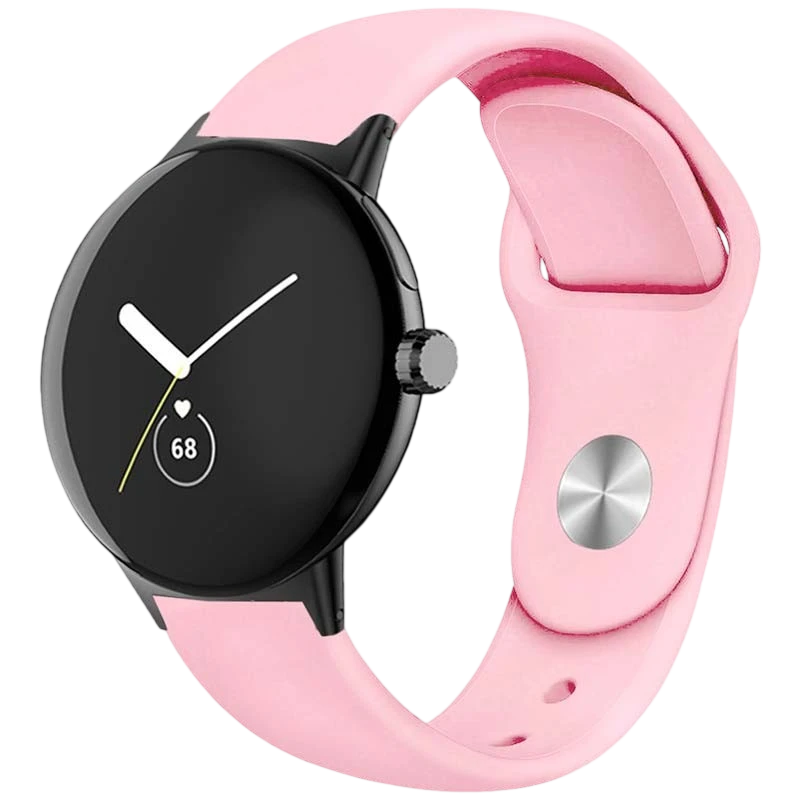 Pulseira Universal Elegance Silicone 20mm Rosa para Smartwatch Xiaomi/Amazfit/Samsung/Huawei/Realme/Ticwatch
