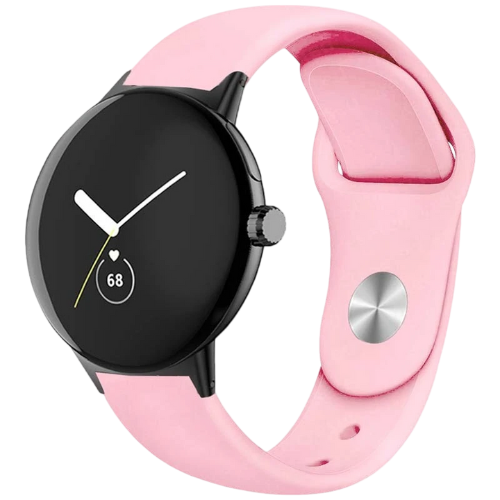 Pulseira Universal Elegance Silicone 20mm Rosa para Smartwatch Xiaomi/Amazfit/Samsung/Huawei/Realme/Ticwatch