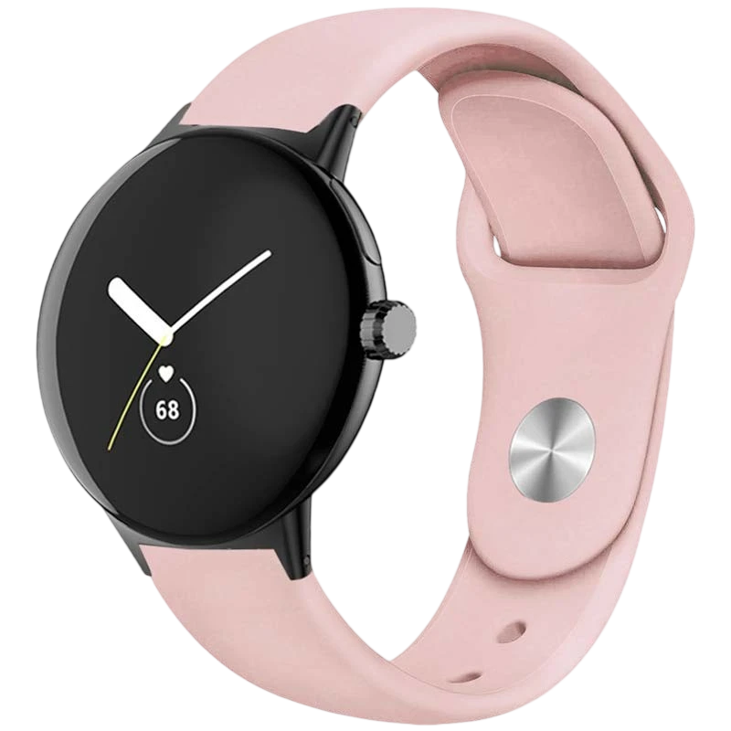 Pulseira Universal Elegance Silicone 20mm Rosa Claro para Smartwatch Xiaomi/Amazfit/Samsung/Huawei/Realme/Ticwatch