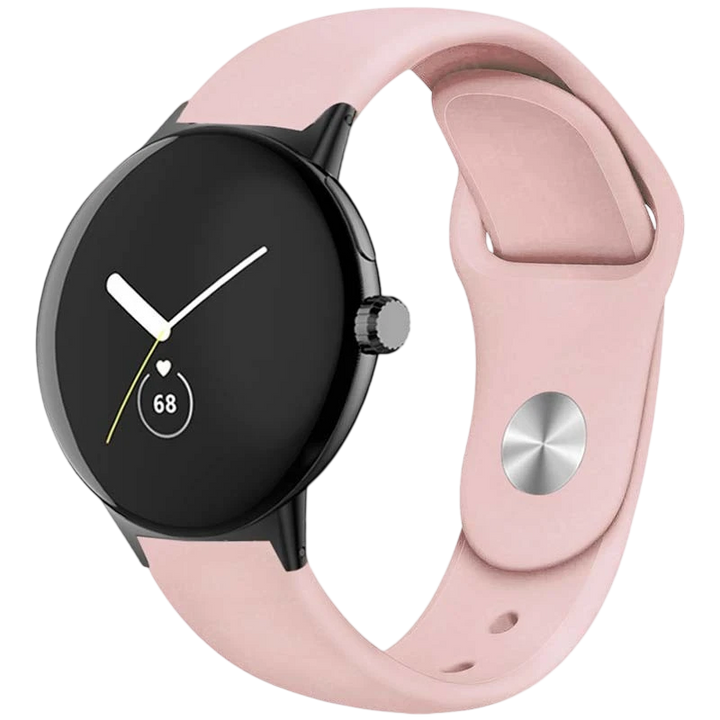 Pulseira Universal Elegance Silicone 20mm Rosa Claro para Smartwatch Xiaomi/Amazfit/Samsung/Huawei/Realme/Ticwatch