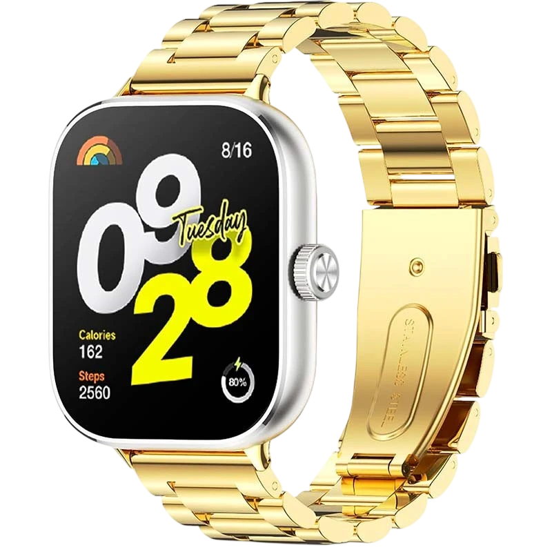 Pulseira Metal Elos Xiaomi Mi Smart Band 9 Pro / Band 8 Pro / Redmi Watch 4 / Redmi Watch 5 / Redmi Watch 6 / Xiaomi Smart Band 10 ProDourado