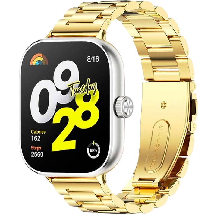 Pulseira Metal Elos Xiaomi Mi Smart Band 9 Pro / Band 8 Pro / Redmi Watch 4 / Redmi Watch 5 / Redmi Watch 6 / Xiaomi Smart Band 10 ProDourado