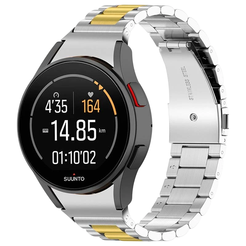 Pulseira Metal Elos Samsung Galaxy Watch 4/5/6 Prateado+Dourado