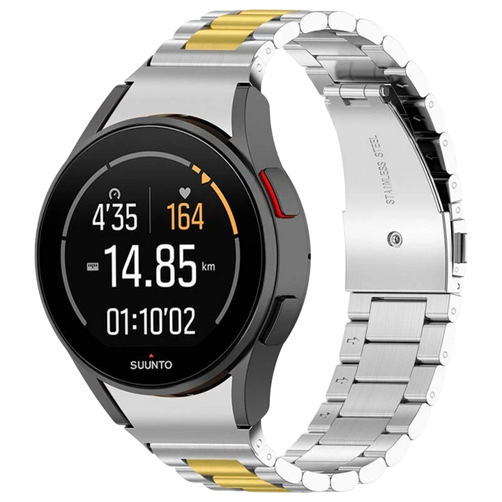 Pulseira Metal Elos Samsung Galaxy Watch 4/5/6 Prateado+Dourado