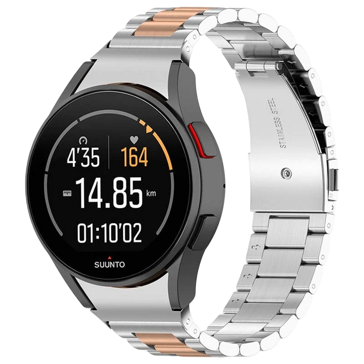 Pulseira Metal Elos Samsung Galaxy Watch 4/5/6 Prateado+Dourado Rosa