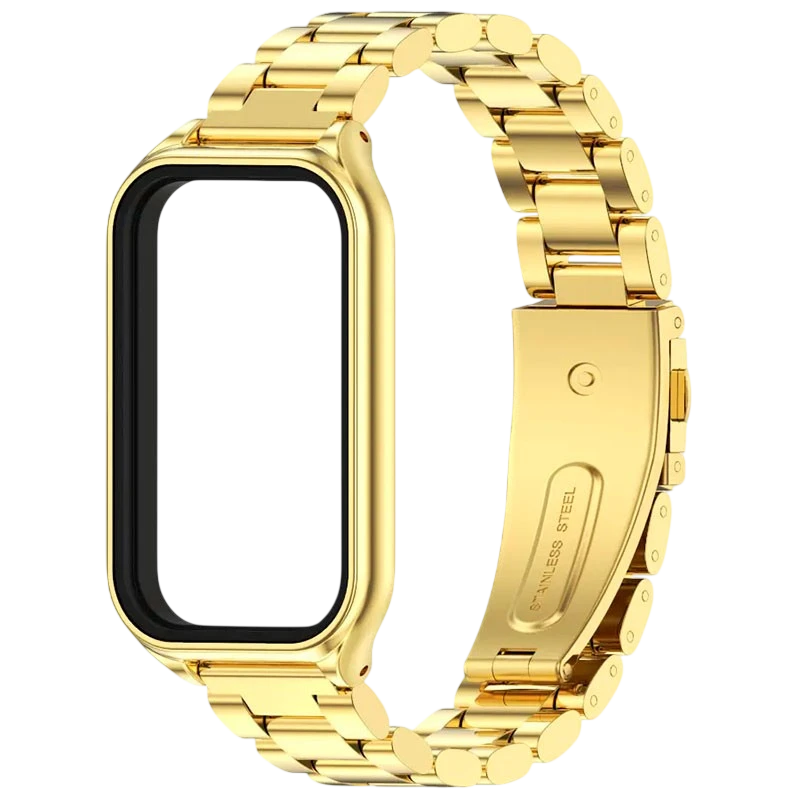Pulseira Metal Elos Xiaomi Mi Smart Band 8 Active / Redmi Smart Band 2 Dourado