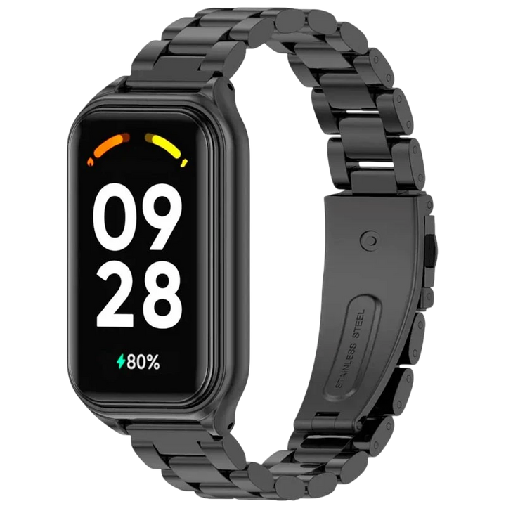 Pulseira Metal Elos Xiaomi Mi Smart Band 8 Active / Redmi Smart Band 2 Preto