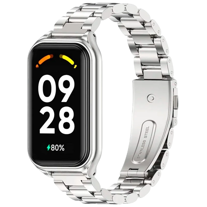 Pulseira Metal Elos Xiaomi Mi Smart Band 8 Active / Redmi Smart Band 2 Prateado