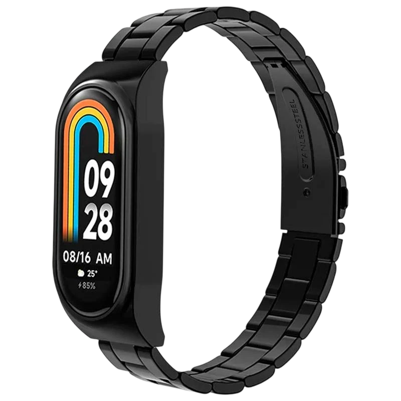 Pulseira Metal Elos Xiaomi Mi Smart Band 9 / Mi Smart Band 8 Preto