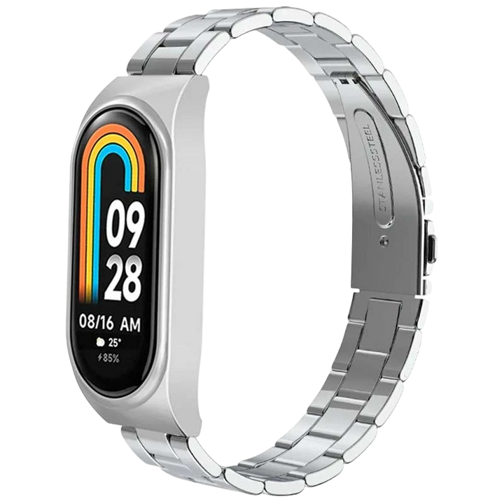 Pulseira Metal Elos Xiaomi Mi Smart Band 9 / Mi Smart Band 8 Prateado