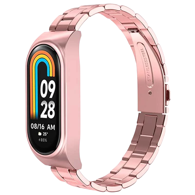 Pulseira Metal Elos Xiaomi Mi Smart Band 9 / Mi Smart Band 8 Rosa