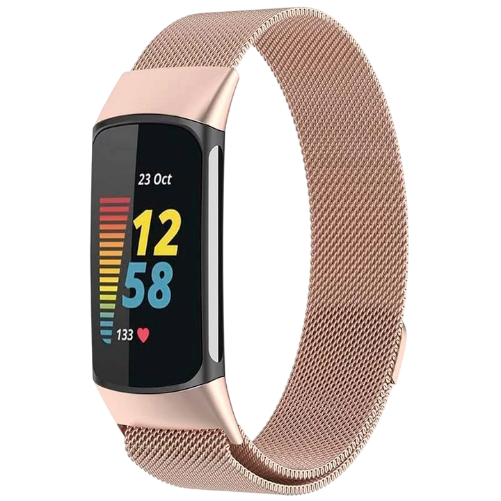 Pulseira Milanesa Magnética Fitbit Charge 5 / Charge 6 Champanhe
