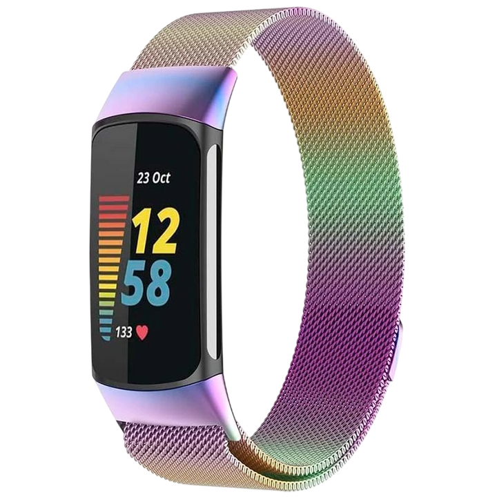 Pulseira Milanesa Magnética Fitbit Charge 5 / Charge 6 Multicolorida