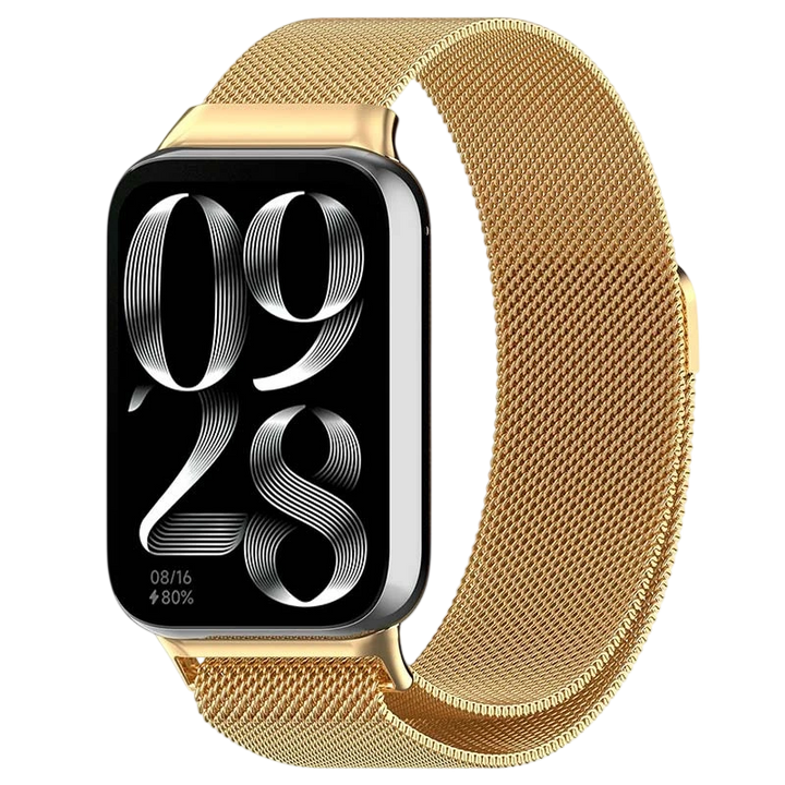 Pulseira Milanesa Magnética Xiaomi Mi Smart Band 9 Pro / Band 8 Pro / Redmi Watch 4 / Redmi Watch 5 / Redmi Watch 6v Dourado
