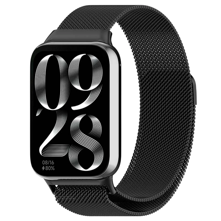 Pulseira Milanesa Magnética Xiaomi Mi Smart Band 9 Pro / Band 8 Pro / Redmi Watch 4 / Redmi Watch 5 / Redmi Watch 6 / Xiaomi Smart Band 10 Pro Preto