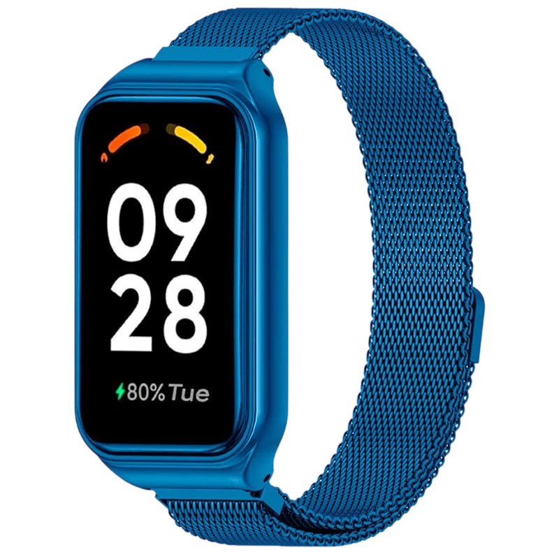 Pulseira Milanesa Magnética Xiaomi Mi Smart Band 8 Active / Redmi Smart Band 2 Azul