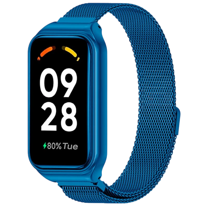 Pulseira Milanesa Magnética Xiaomi Mi Smart Band 8 Active / Redmi Smart Band 2 Azul