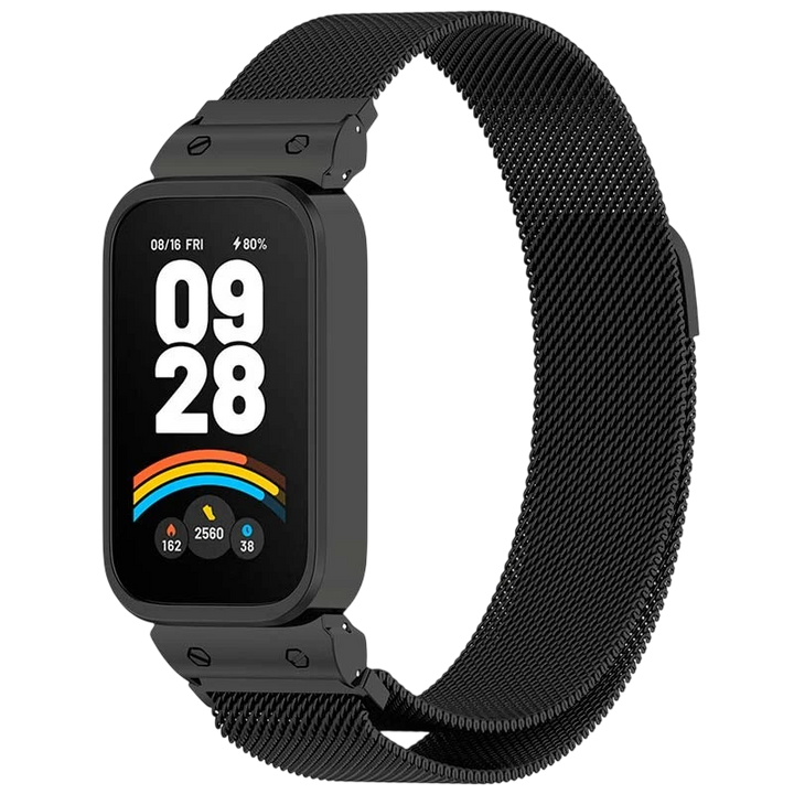 Xiaomi Mi Smart Band 9 Active / Redmi Smart Band 3 Black Magnetic Milanese Strap