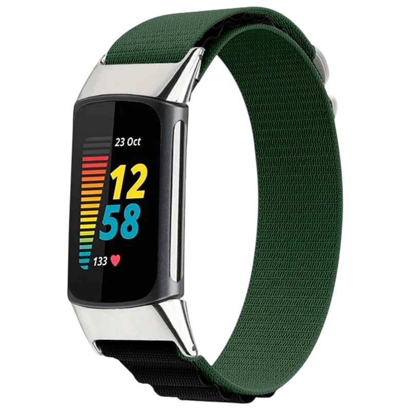 Pulseira Fitbit Charge 5 / Charge 6 Nylon Verde