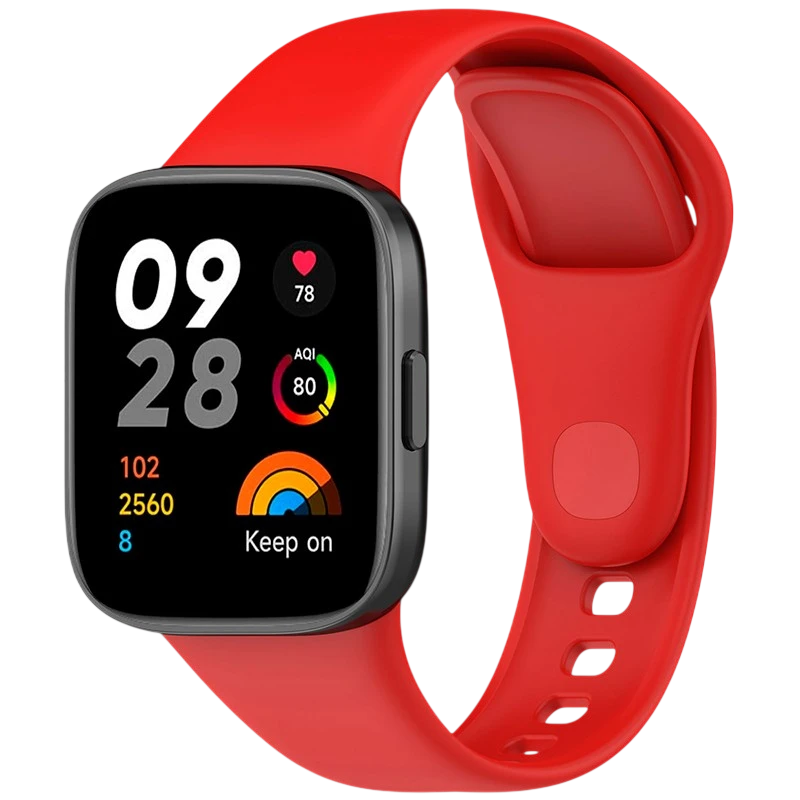 Pulseira de silicone Xiaomi Redmi Watch 3 Vermelho