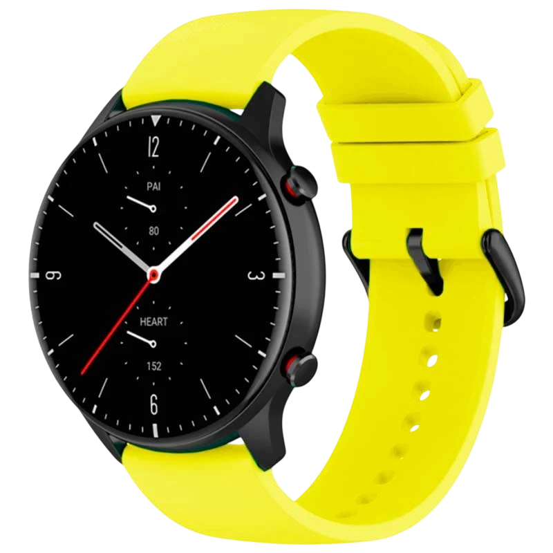 Pulseira de silicone Universal 22mm Amarelo para Smartwatch Xiaomi/Amazfit/Samsung/Huawei/Realme/Ticwatch