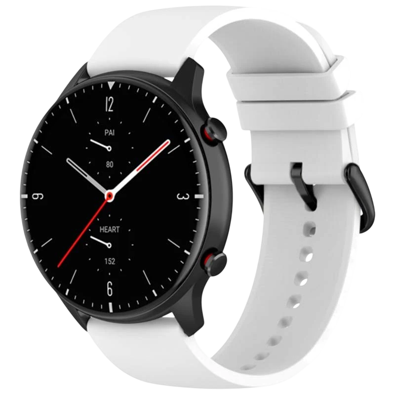 Pulseira de silicone Universal 22mm Branco para Smartwatch Xiaomi/Amazfit/Samsung/Huawei/Realme/Ticwatch