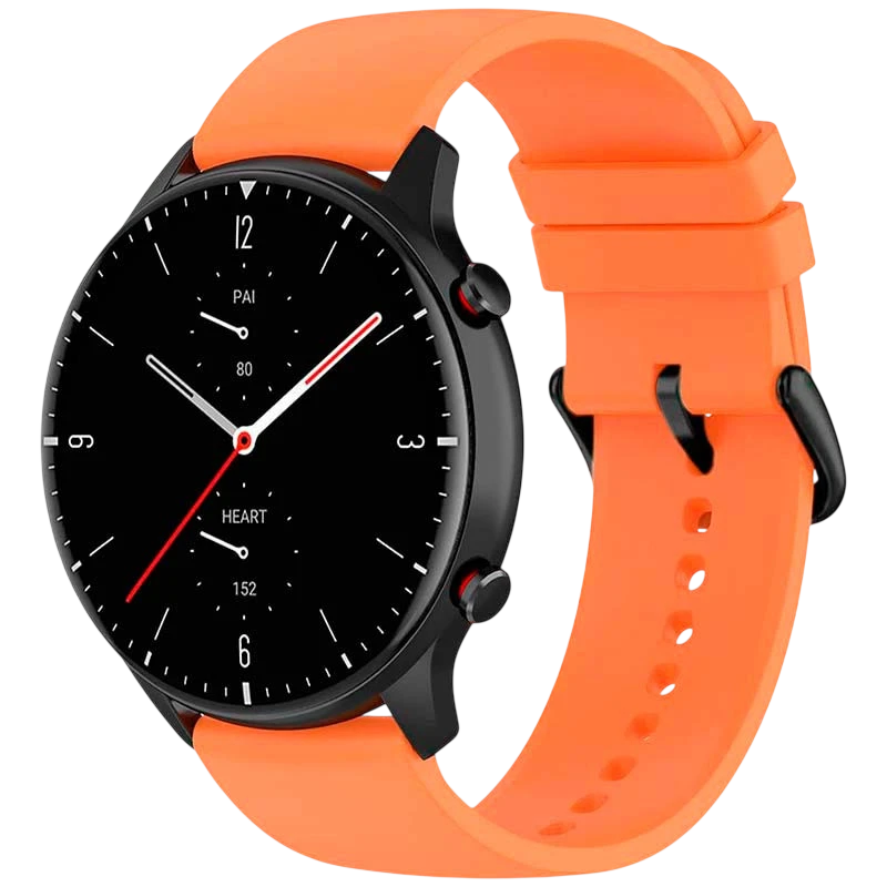 Pulseira de silicone Universal 22mm Laranja para Smartwatch Xiaomi/Amazfit/Samsung/Huawei/Realme/Ticwatch