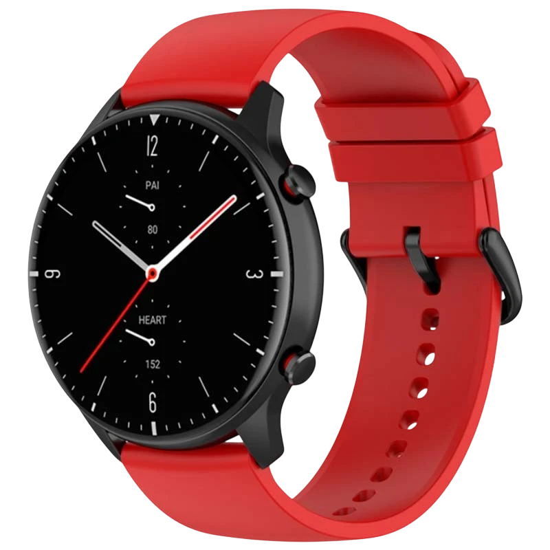 Pulseira de silicone Universal 22mm Vermelho para Smartwatch Xiaomi/Amazfit/Samsung/Huawei/Realme/Ticwatch