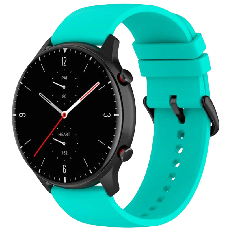 Pulseira de silicone Universal 22mm Turquesa para Smartwatch Xiaomi/Amazfit/Samsung/Huawei/Realme/Ticwatch