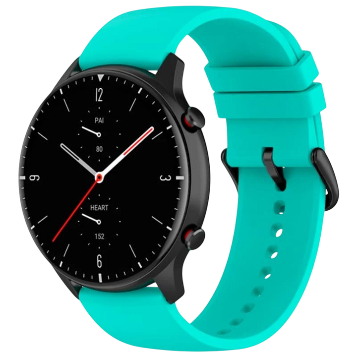 Pulseira de silicone Universal 22mm Turquesa para Smartwatch Xiaomi/Amazfit/Samsung/Huawei/Realme/Ticwatch