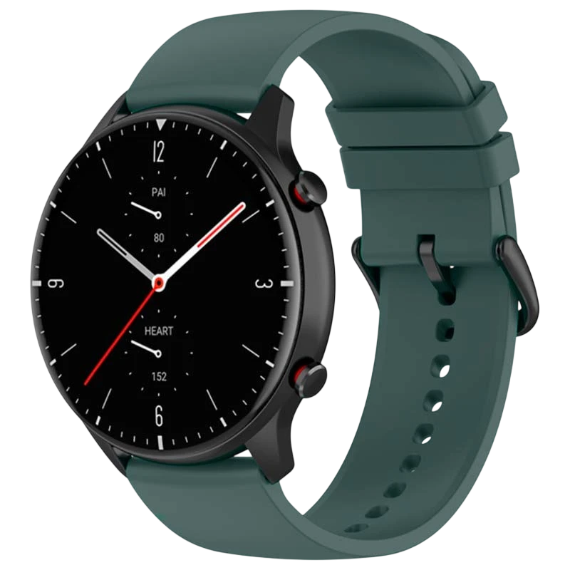 Pulseira de silicone Universal 22mm Verde Escuro para Smartwatch Xiaomi/Amazfit/Samsung/Huawei/Realme/Ticwatch