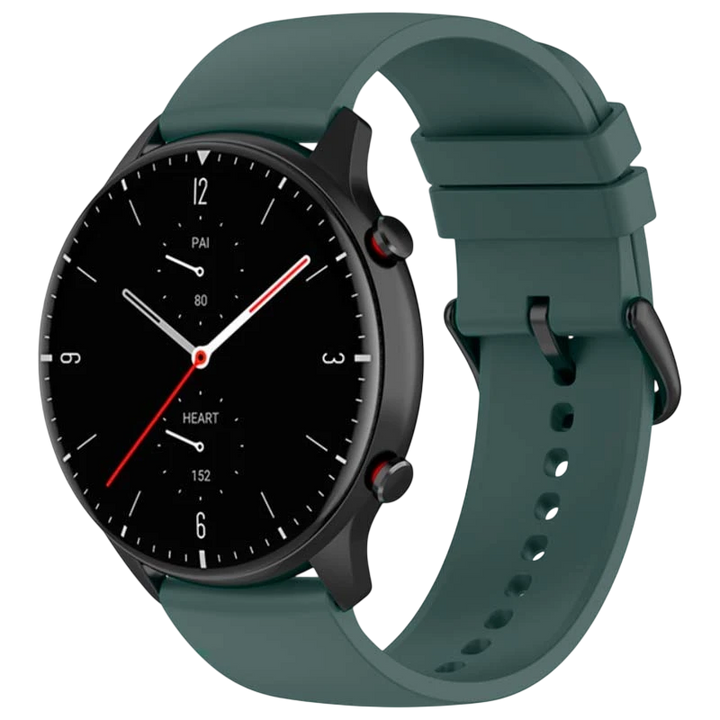 Pulseira de silicone Universal 22mm Verde Escuro para Smartwatch Xiaomi/Amazfit/Samsung/Huawei/Realme/Ticwatch