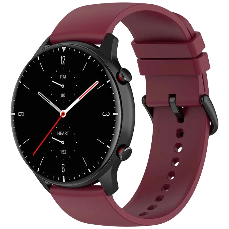 Pulseira de silicone Universal 22mm Vinho para Smartwatch Xiaomi/Amazfit/Samsung/Huawei/Realme/Ticwatch
