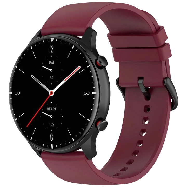 Pulseira de silicone Universal 22mm Vinho para Smartwatch Xiaomi/Amazfit/Samsung/Huawei/Realme/Ticwatch