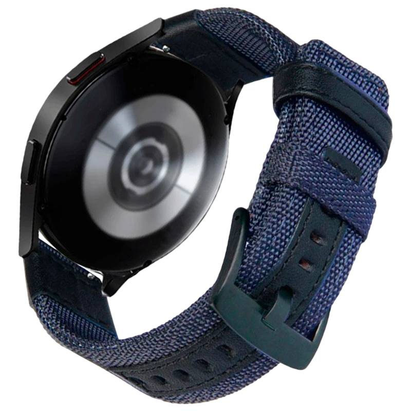 Pulseira Universal Nylon Ajustável 22mm Azul para Smartwatch Xiaomi/Amazfit/Samsung/Huawei/Realme/Ticwatch