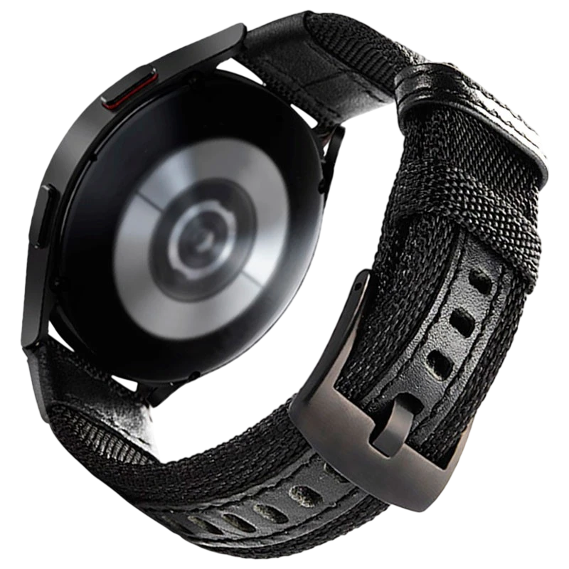 Pulseira Universal Nylon Ajustável 22mm Preta para Smartwatch Xiaomi/Amazfit/Samsung/Huawei/Realme/Ticwatch